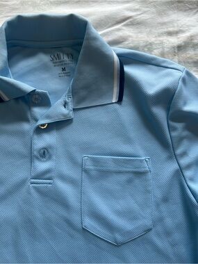 Smitty Men's Sky Blue Performance Umpire Polo Moisture wicking M